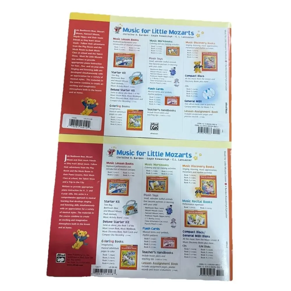 MUSIC for LITTLE MOZARTS Music Work Book 1 & Lesson Book Piano for Beginners 1